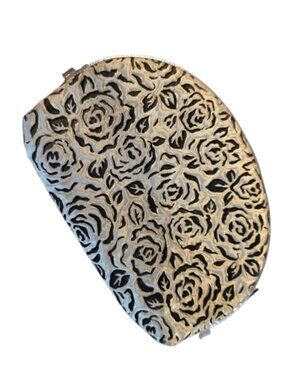 Allegro Rosette Pattern Travel Cosmetic Pouch Rose Organizer Makeup Case Soft